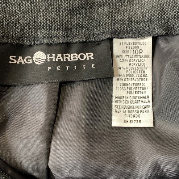 Vintage Y2K Skirt Long Wool Midi Skirt Size 10 P Gray Red Woven Sag Harbor Lined - Picture 9 of 10